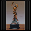 Basketball Player - Large Antique Bronze Resin - 4"W x 12"H